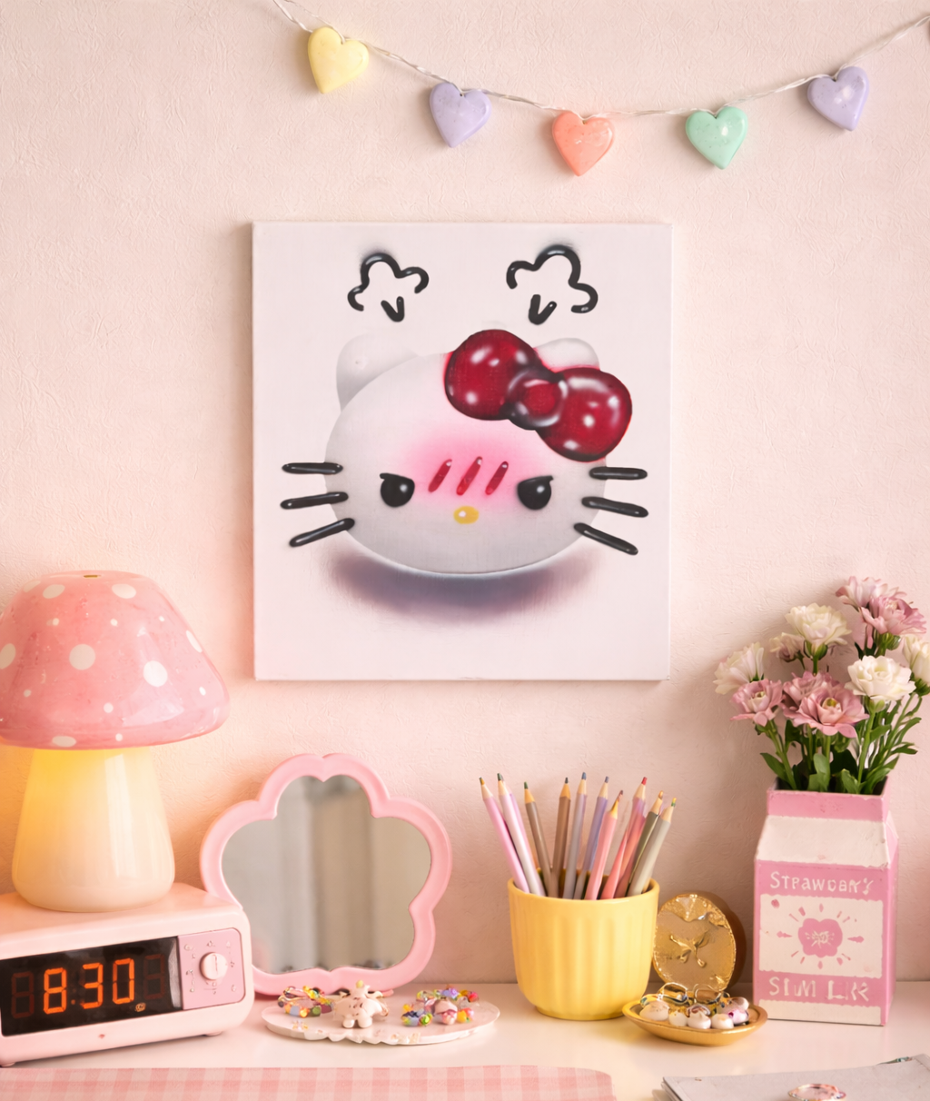Hello Kitty – Original Airbrushed Painting