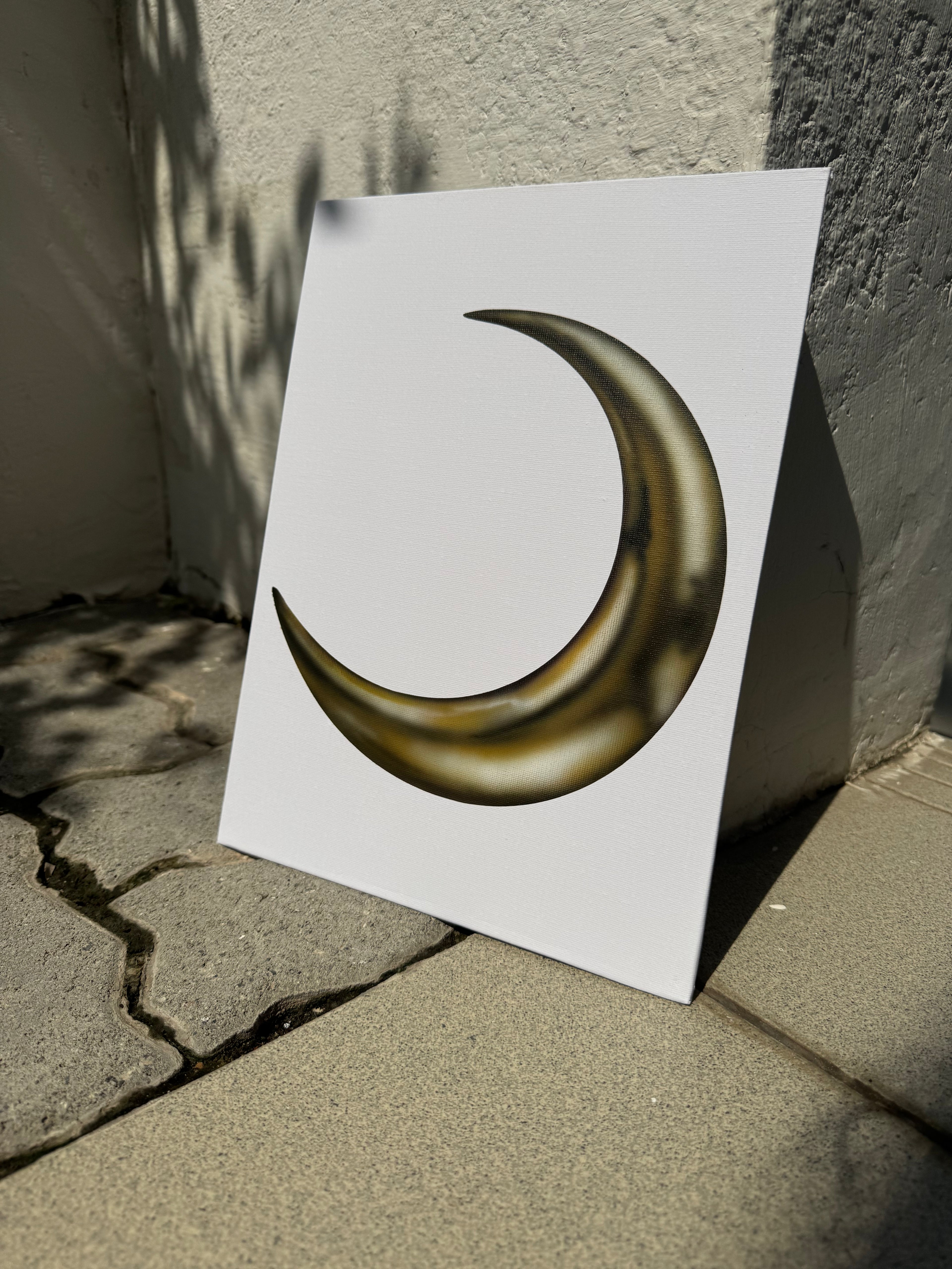 Golden Moon – Original Airbrushed Painting