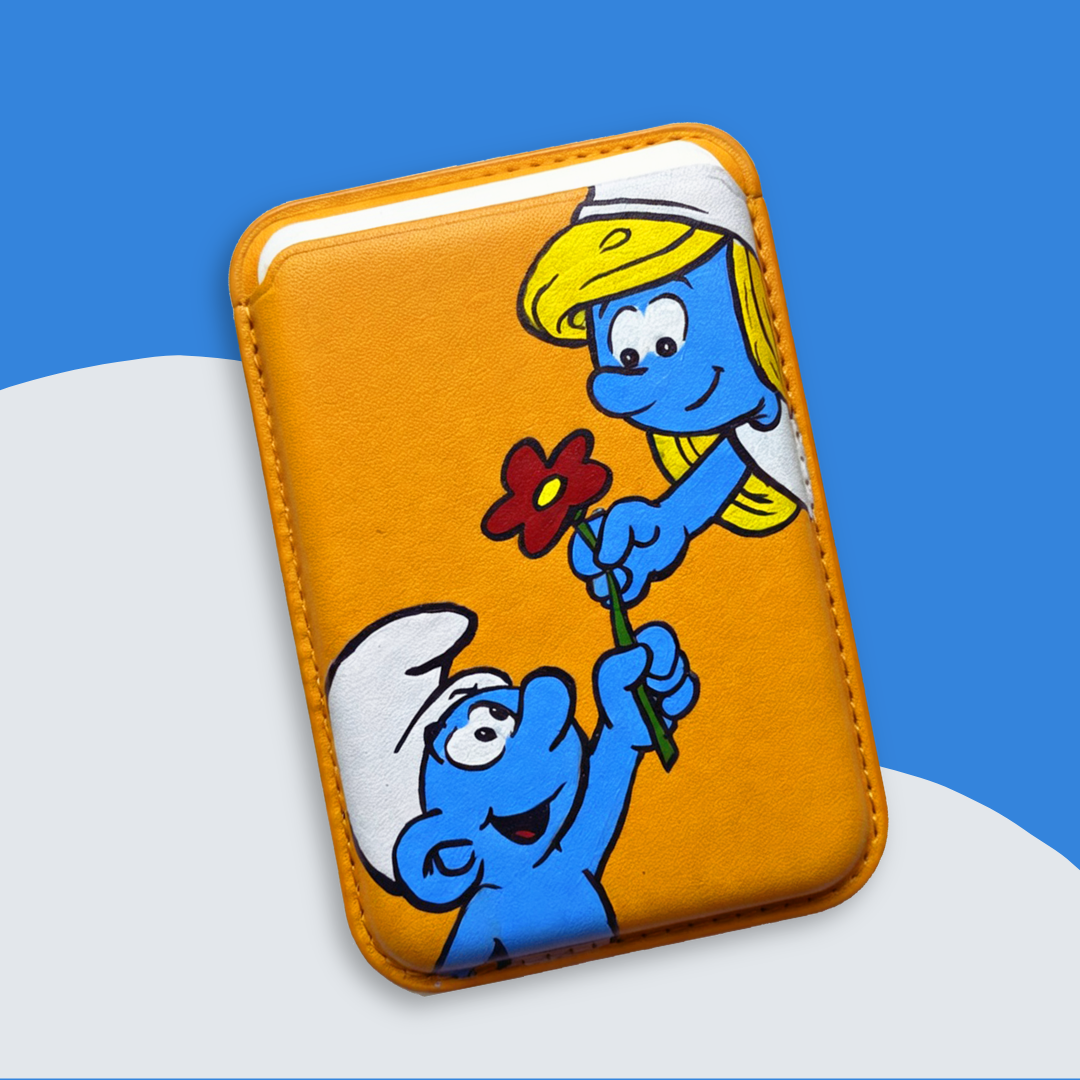 Magnetic Card Holder - Smurf & Smurfette
