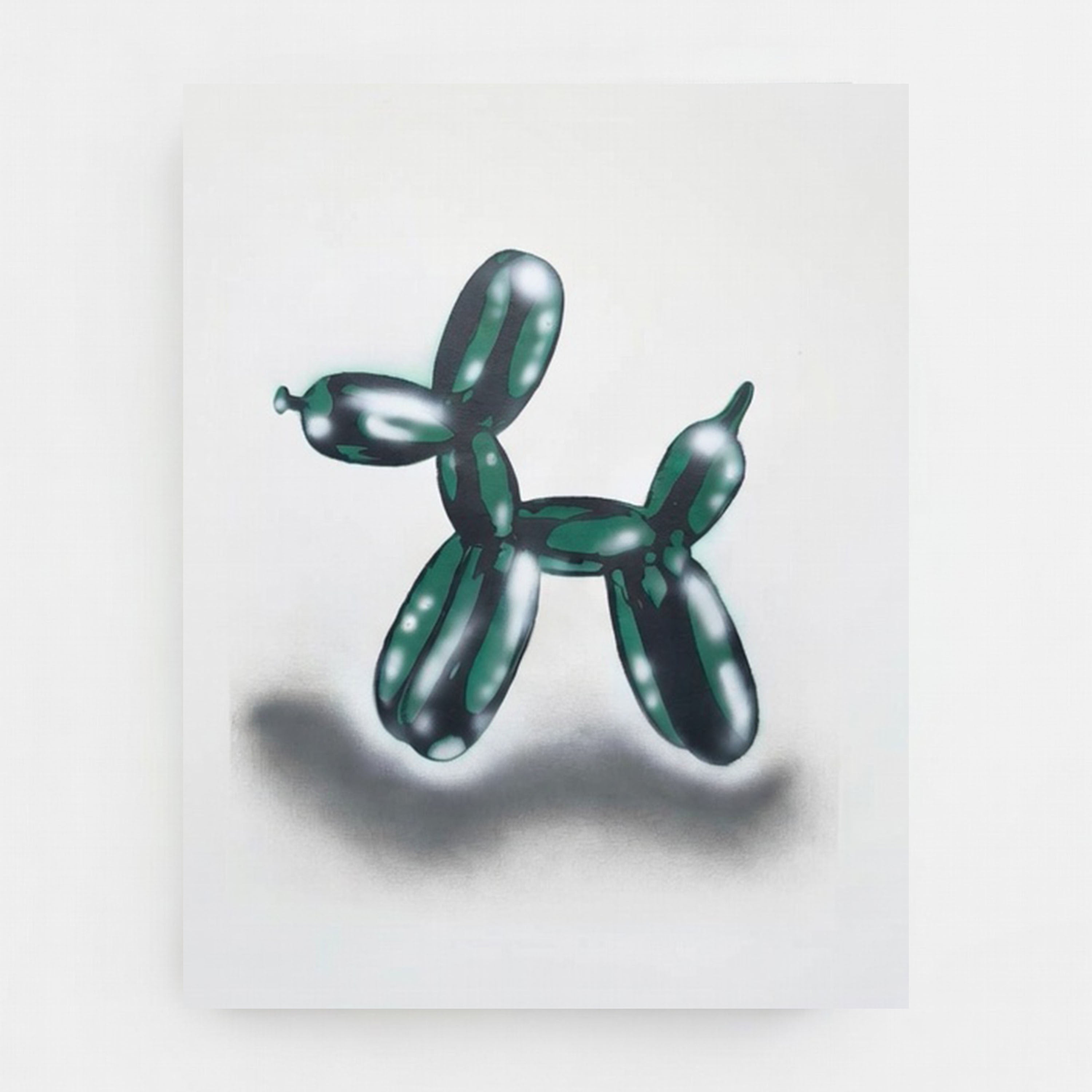 Emerald Balloon Dog  – Original Airbrushed Painting